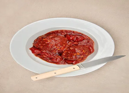 Polpettes aux trois viandes, passata au gochujang
