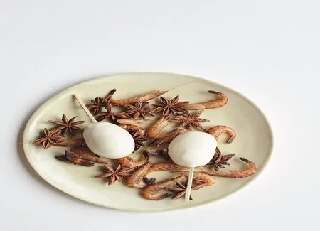 Pommes de terre, crème de crevettes