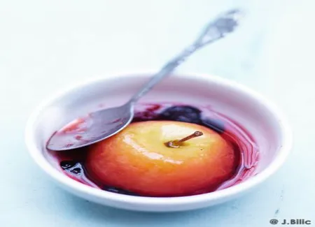 Pommes minute, fruits rouges, jus de grenade