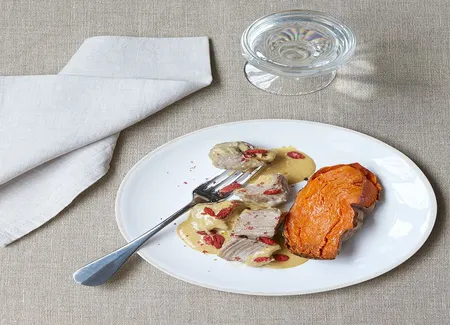 Porc au coco, patates douces