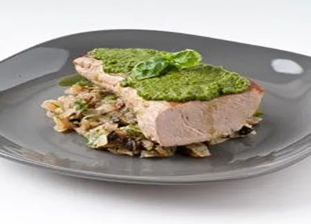 Porc au pesto de basilic