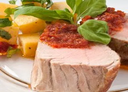 Porc au pesto de tomates séchées et basilic