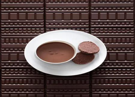 Pots de crème chocolat, sablés diamant