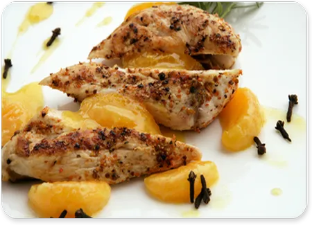 Poulet à l'orange et aux canneberges