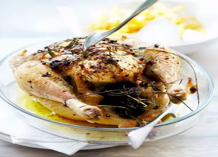Poulet à la cocotte, frites