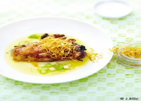 Poulet, argan et courgettes à l'infusion de souci