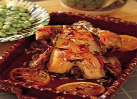 Poulet au citron et salade de fèves à la sarriette