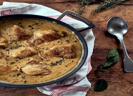 Poulet fermier à la normande