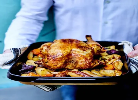 Poulet rôti à l'estragon comme à la ferme