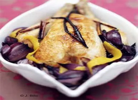 Poulet rôti au citron et à la vanille