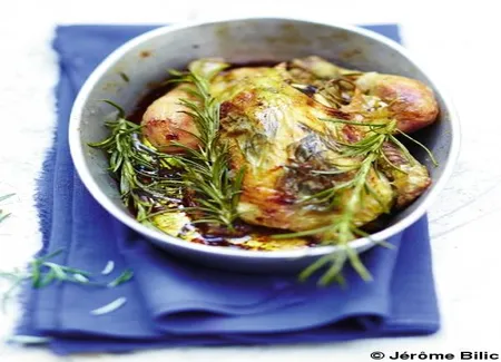 Poulet rôti romarin et citron