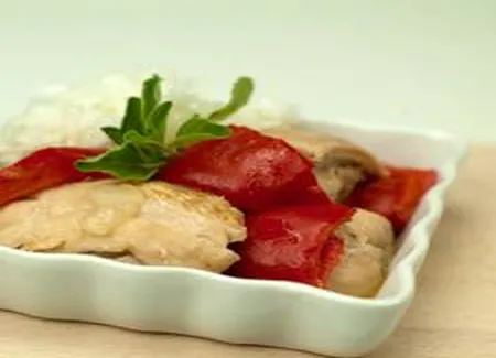 Poulet sauté aux poivrons