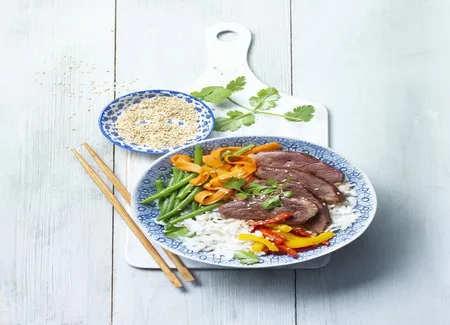 Power bowl au magret de canard façon bibimbap