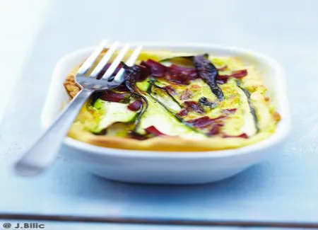 Quiche aux courgettes et à la viande des grisons