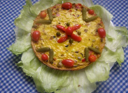 Quiche aux légumes, curry et parmesan