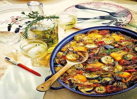 Ratatouille aux oeufs au four