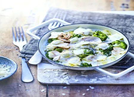 Ravioles de romans et brocoli