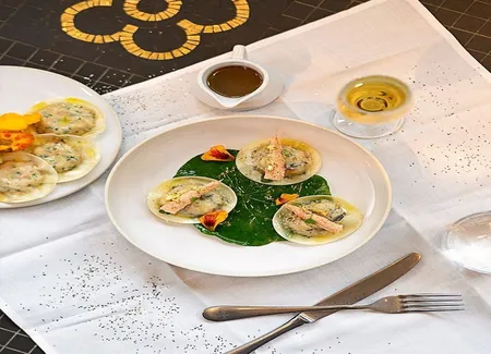 Ravioles de langoustines au yuzu