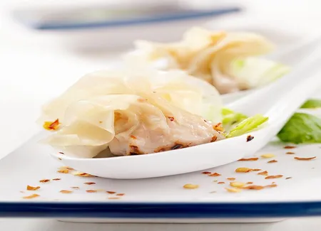 Raviolis au crabe et à la coriandre
