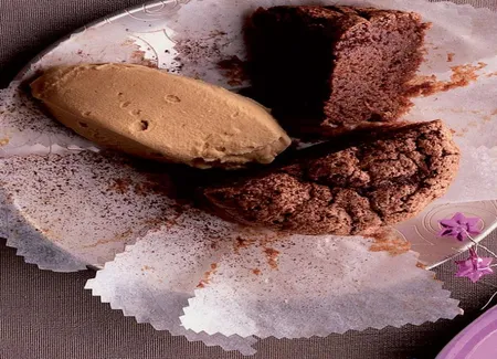 Reines de saba mi-cuites et glace au café