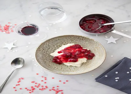 Risalamande, sauce cerise