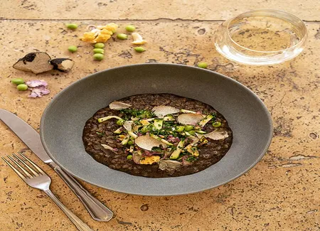 Risotto à la truffe et légumes d'été