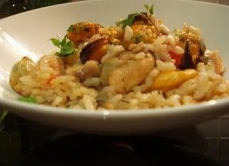 Risotto au champagne et fruits de mer