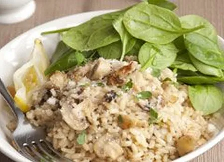 Risotto au jambon et champignons