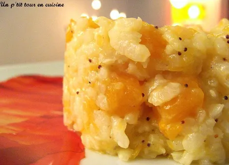 Risotto au potiron, graines de pavot parfumé à l'orange