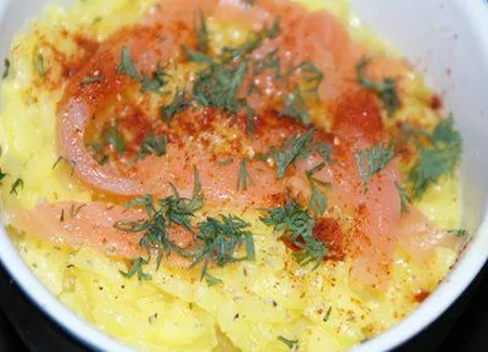 Risotto au safran et saumon fumé