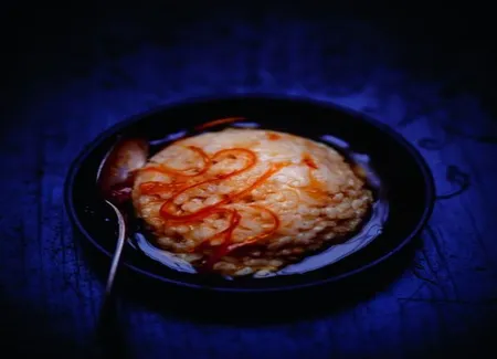 Riz au lait, caramel d'orange
