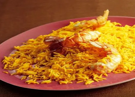 Riz du peshawar, safran et langoustines