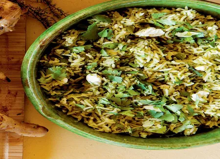 Riz vert mexicain au poivron et herbes