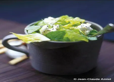 Romaine à la menthe et ricotta