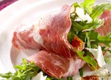 Roquette en roulade de coppa