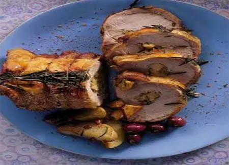 Rôti de porc farci aux pommes