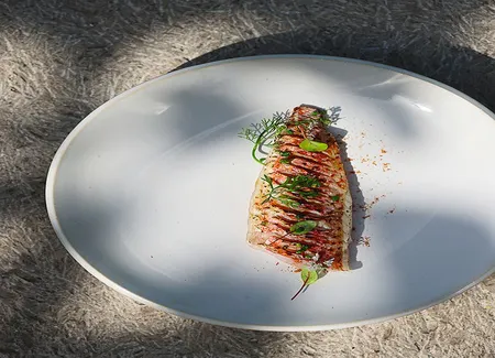 Rouget grillé, beurre de citron
