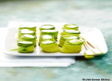 Rouleaux de courgettes au chèvre