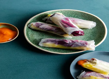Rouleaux de printemps au cantal et aigre-doux au kaki