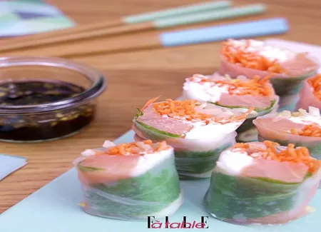 Rouleaux de printemps saumon chèvre