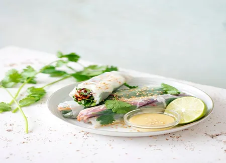 Rouleaux de printemps végétariens au chèvre frais