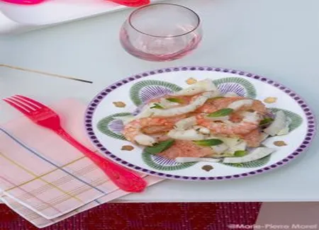 Salade de fenouil, pamplemousse et crevettes