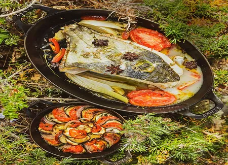 Saint-pierre de pays confit, fenouil, badiane et bayaldi provençal