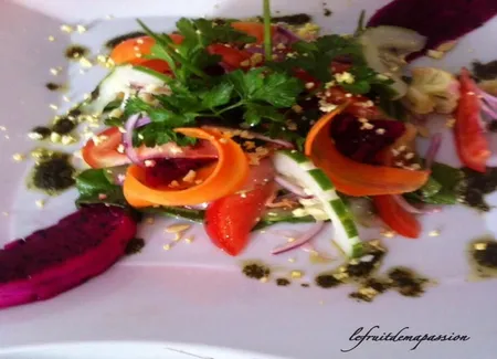Salade au pitaya et pastèque