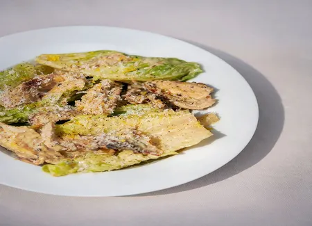 Salade caesar, poulet rôti au citron