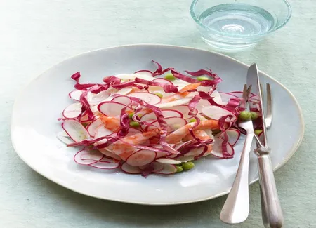Salade croquante aux crevettes