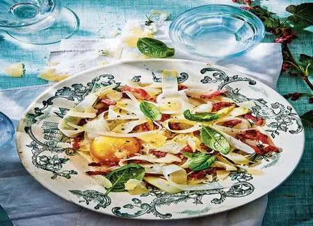 Salade d'asperges blanches façon carbonara