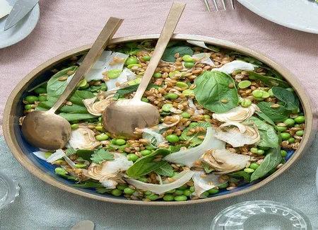 Salade d'épeautre aux petits pois