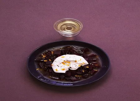 Salade de betterave, ricotta et orange