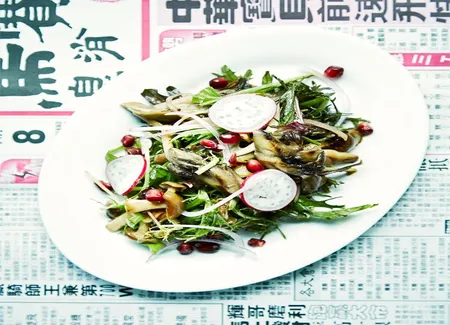 Salade de champignons à la grenade